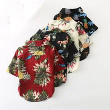 5 стилей весенне-осенняя рубашка с принтом собаки хлопковая одежда для щенков рубашки Мопс Пудель Тедди рубашка короткий рукав Футболка Одежда KHF2