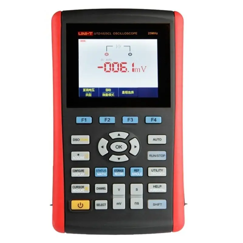 

Portable UNI-T UTD1025CL/25MHz UTD1050CL/50MHz 1CH 3.5" Color LCD 200MS/s Digital Multimeter Handheld Oscilloscope Scope Meters