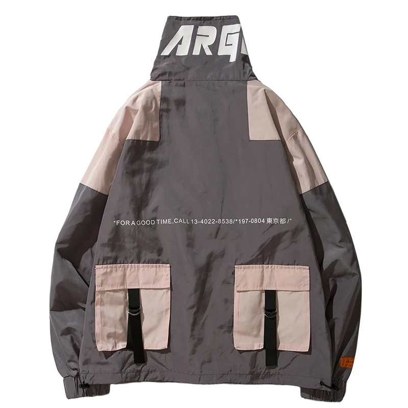 Wind Breaker Jacket Men Hip Hop Japanese Streetwear Men's Jacket Windbreaker Baseball Zipper Vintage Pullover Windcheaters Male