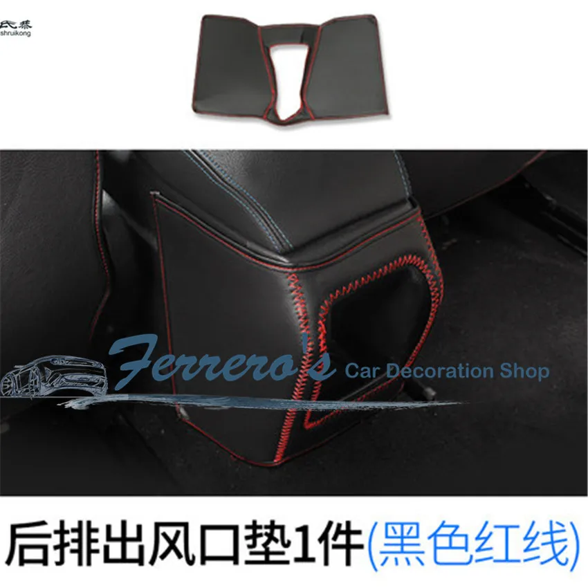 

1PC car sticker car accessories PU leather Rear air conditioning outlet decorative cover for 2015 2016 2017 Peugeot 308 T9