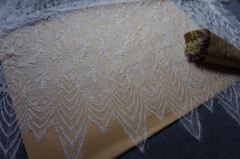 

150cm Width 3meter New Arrival Soft Eyelash Lace Fabric Sewing Bridal Dress Fabric DIY Clothing Accessories Black/White