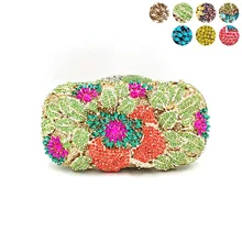 Элегантные клатчи для женщин вечерняя сумочка бриллианты Кристалл клатч роскошные свадебные вечерние Кошельки цветок кристалл кошельки