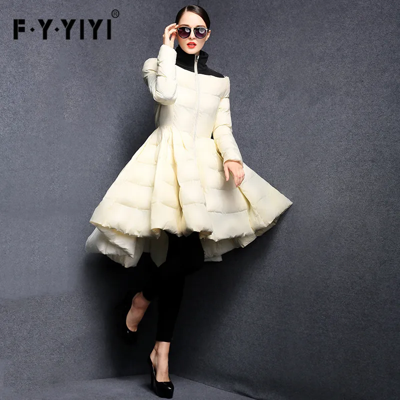 Image Parkas mujer invierno 2016 New Fashion Women Winter Down Jackets Warm Long Slim Coat Female Big Swing Ladies Outwear Dress