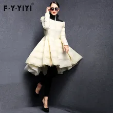 FYYIYI Pleated wave skirt 2018 New Fashion Women Winter Down font b Jackets b font Warm