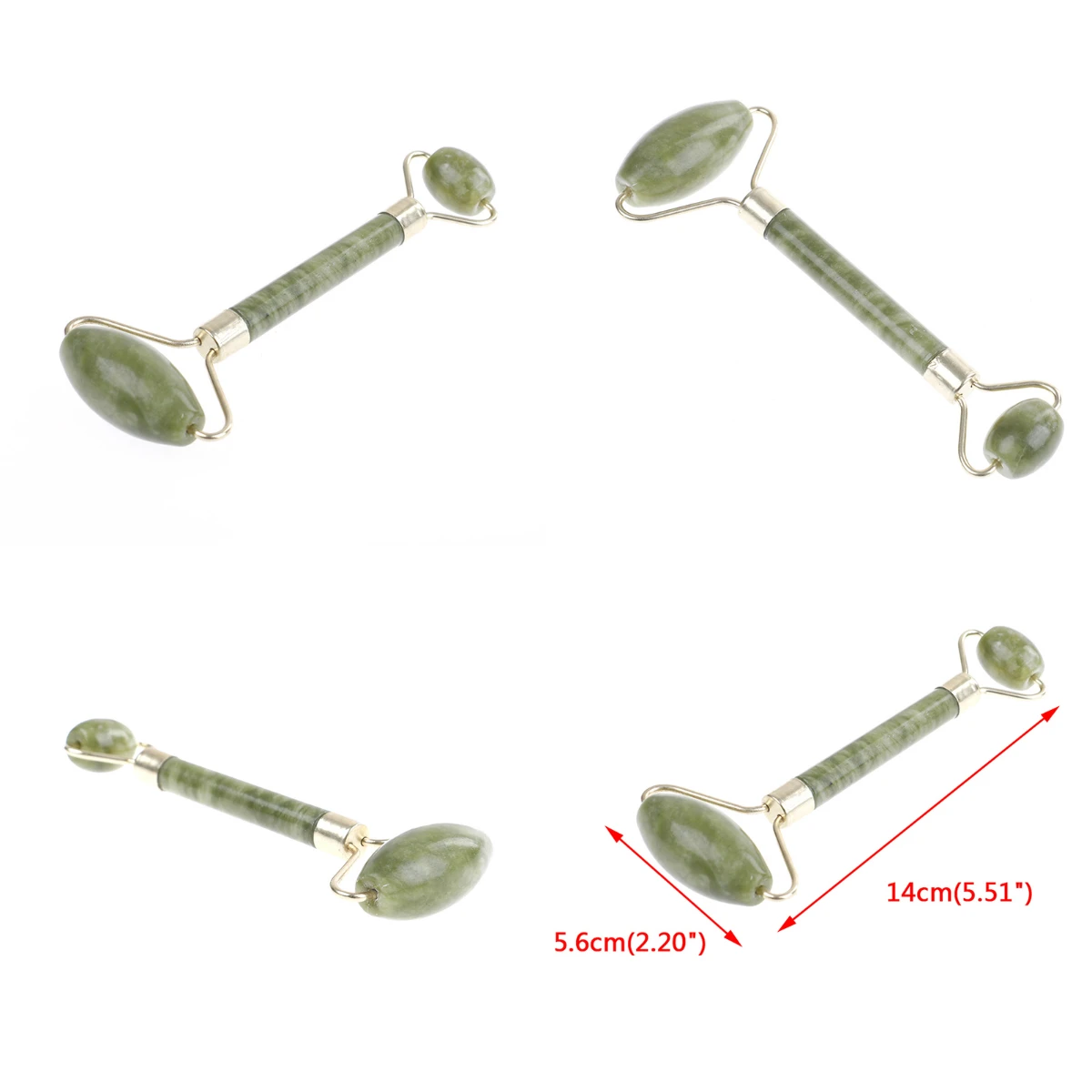 Массажный ролик для лица с двумя головками Нефритовый камень для подтяжки лица Расслабление кожи тела для похудения красота забота о здоровье