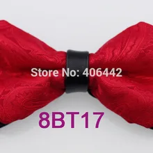 Галстуки YIBEI coahella с черным низом, красные галстуки-бабочки с принтом пейсли, кожаный смокинг со стразами, Бабочка, два тона, для взрослых, галстук-бабочка, предварительно завязанный