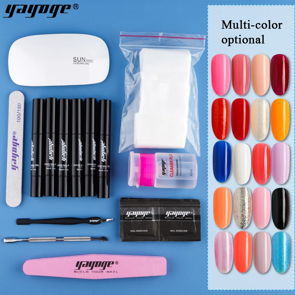 

Yayoge One Step Gel Nail Polish Pen Set 14 in 1 Nails Semi Permanent UV Gel Varnish Nail Art Manicure Easy To Use