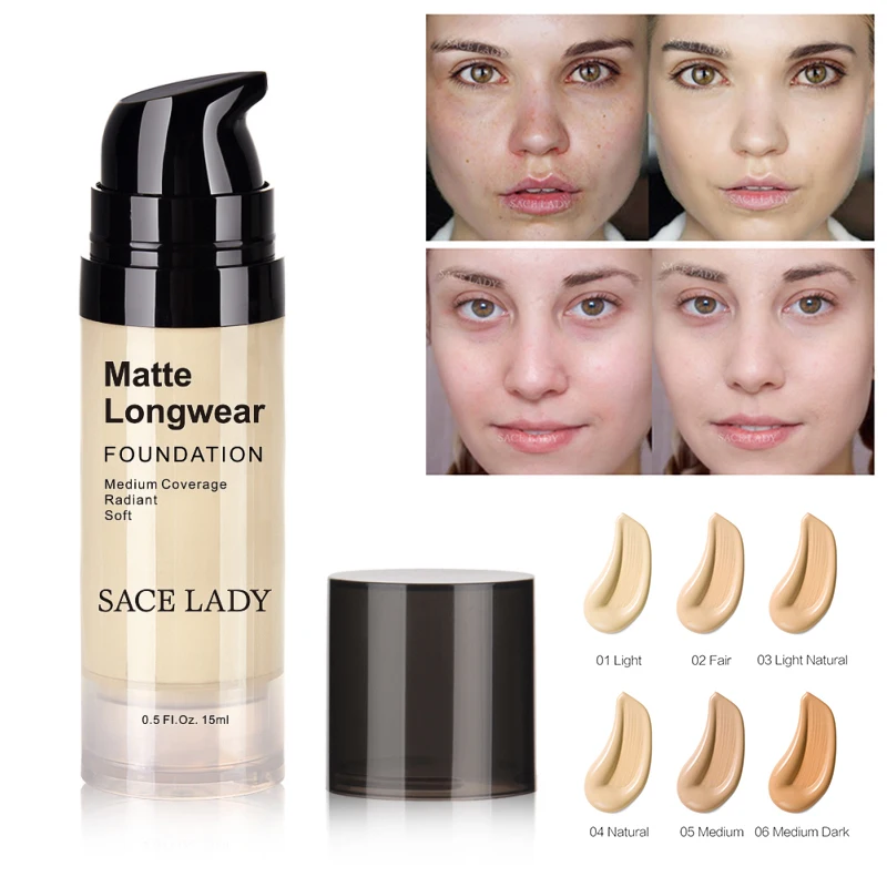 

Brand Professional Natural Face Concealer Foundation Cream Base Makeup Matte Finish Make Up Liquid Waterproof Cosmetics TSLM1