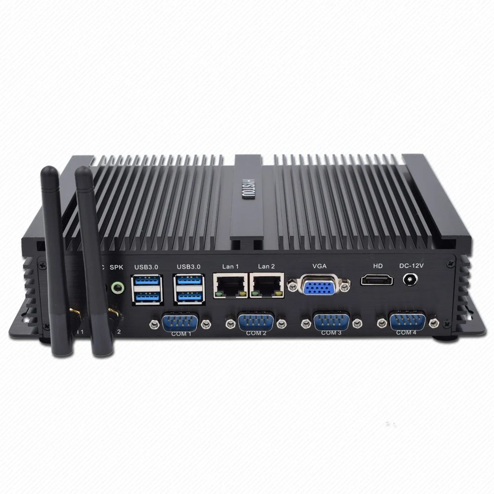 Безвентиляторный промышленный мини ПК Intel Core i5 3317U Windows XP Dual LAN NICS 4 * RS232 сервер Celeron