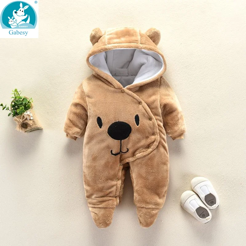 Комбинезон для новорожденных Bear Ear с капюшоном одежда маленьких мальчиков и
