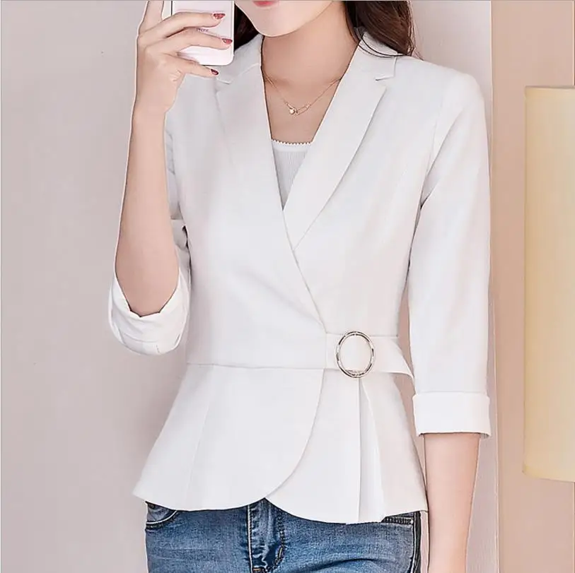 Casual style women half sleeve Blazers coats 2018 spring autumn new