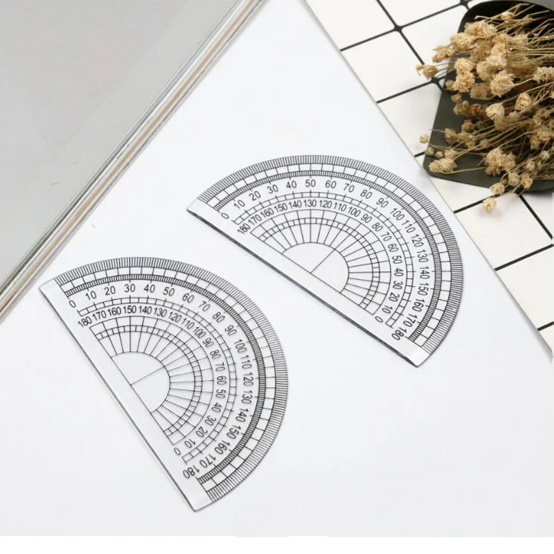 

Semi-circular protractor 180 degree plastic protractor semi-circular ruler scale drawing measurement tool learning stationery