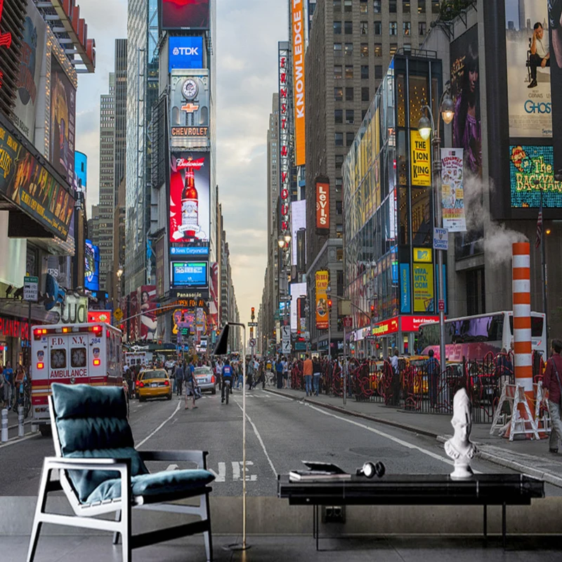 

Photo Wallpaper 3D Wall Murals European Architecture Mural Hong Kong Street Decoration 3D Murals Wallpaper for Living Room Decor