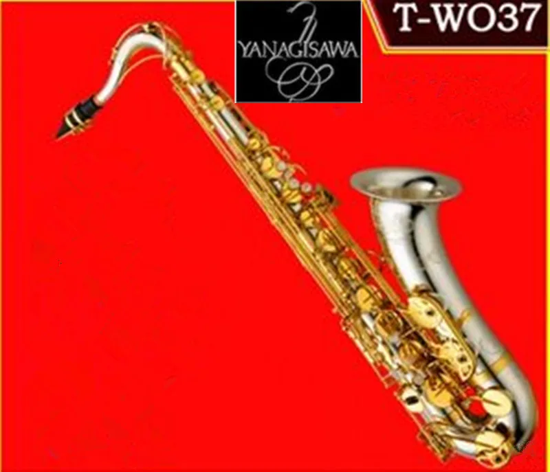 

Musical Instruments yanagisawa T-WO37 Tenor Saxophone Bb Tone Nickel Silver Plated Tube Gold Key Sax With Case Mouthpiece Gloves