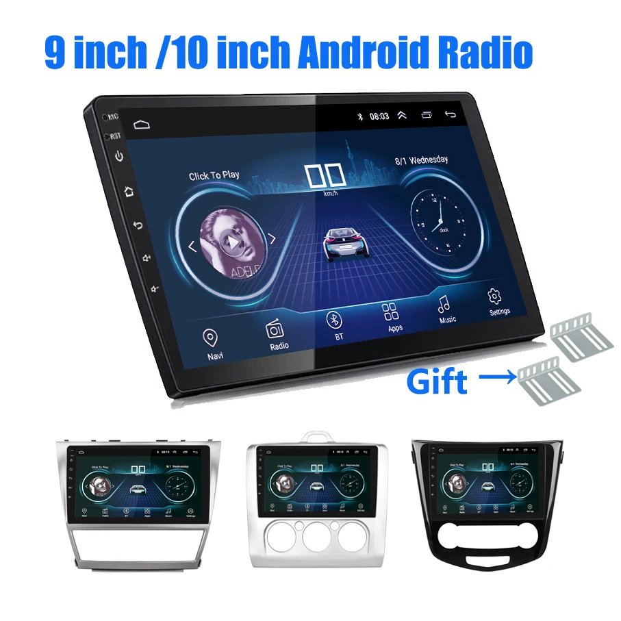 Universal 10/" Android 8.1 Car Radio GPS Navigation Audio Stereo MP5 Player 2DIN