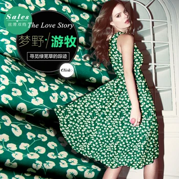 

PRINTED SILK CREPE DE CHINE 135cm width 12momme 100% China Pure Mulberry Silk Fabric Women Dress tulle fabric fabric for dress