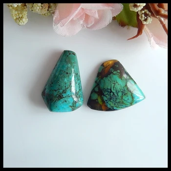

2pcs Natural Turquoise gemstone pendant Cabochons,28x19x9mm,23x27x6mm,9.4g