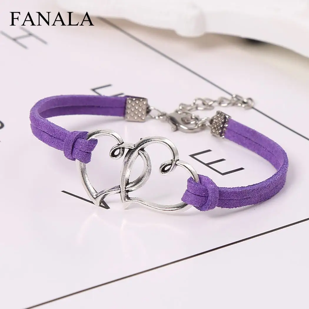

Women Bracelet Double Layer Rope Heart Bracelets for Women Double Men Bracelets Fashion Jewelry pulseras