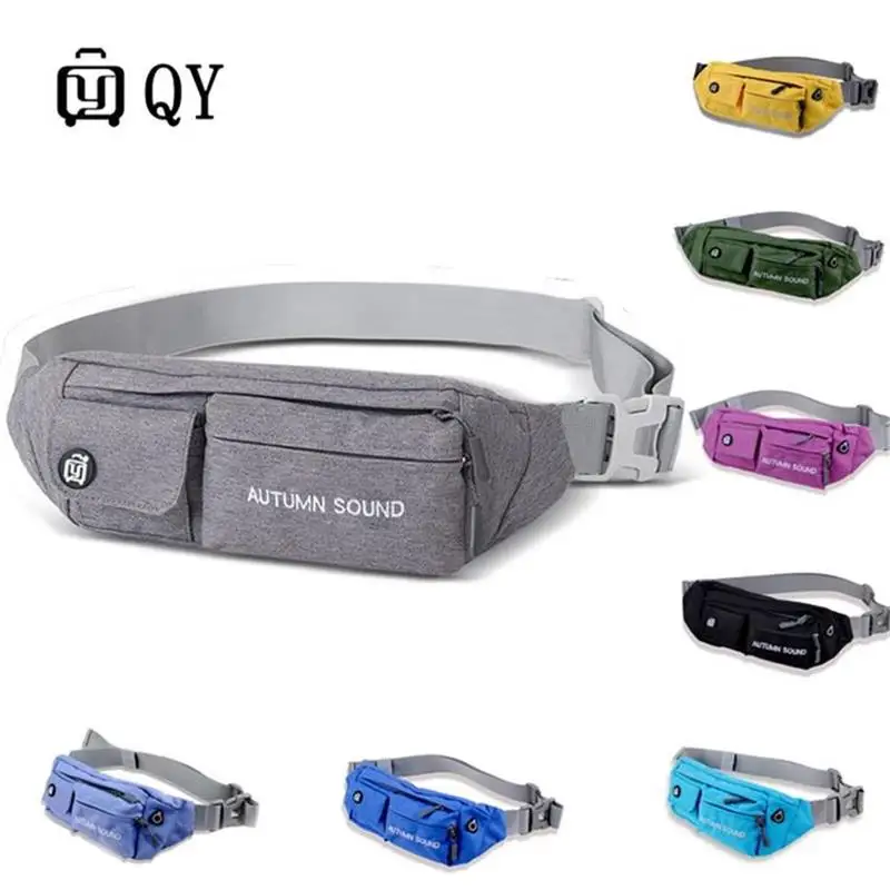 

QIUYIN Waist Belt Bags Fashion Phone Waist Pac Canvas Waist Bag Unisex Zipper Chest Bag Street Sport Fanny Pack Girl Boy
