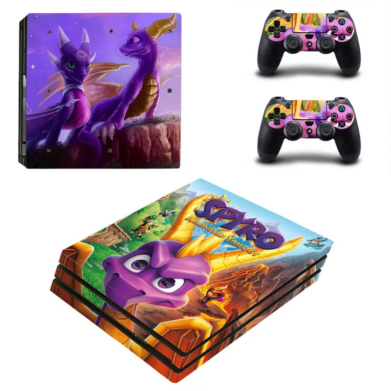 Виниловый чехол Spyro the Dragon наклейка PS4 Pro для Sony PlayStation 4 Консоль 2 контроллера