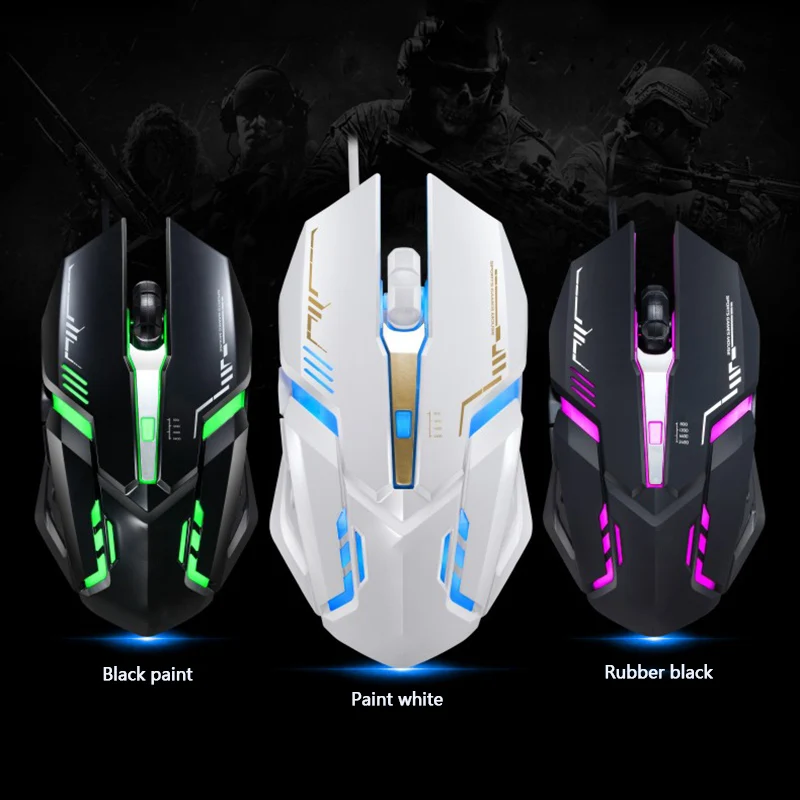 USB Wired Mouse 6 Buttons 2000DPI Super LED Backlight Optical Gaming