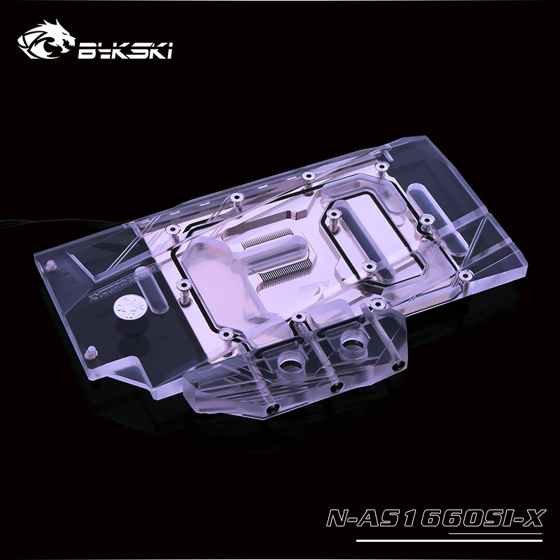 Bykski водный блок использовать для ASUS GTX1660-O6G-SI/полное покрытие медный радиаторный блок/3PIN 5 V A-RGB/4PIN 12 V RGB