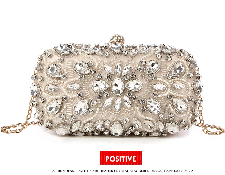 Luxy Moon Rhinestone Evening Bag Clutch Front View