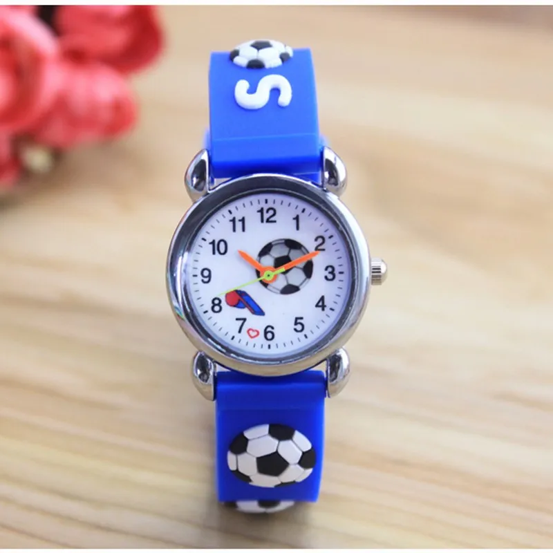 3D мультфильм Мода Силиконовые Футбол детские часы для девочек и мальчиков студентов кварцевые наручные часы Montre Enfant Best подарки
