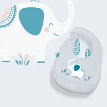 Детские силиконовые водонепроницаемые Слюнявчики для Малышей Регулируемый передник для кормления цветной платок-Слюнявчик