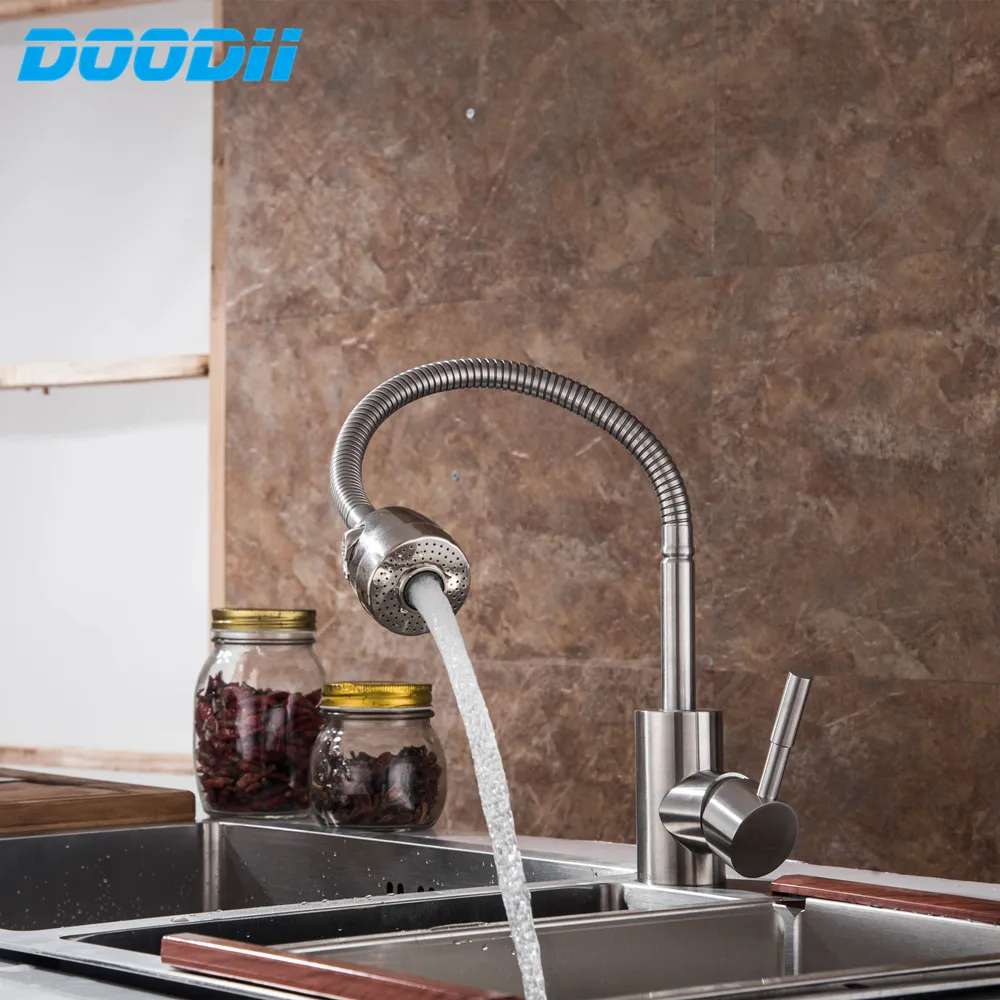 Doodii 304 Stainless Steel No Lead Kitchen Sink Faucet Sink Tap 360 Swivel Mixer Kitchen Bathroom Faucet