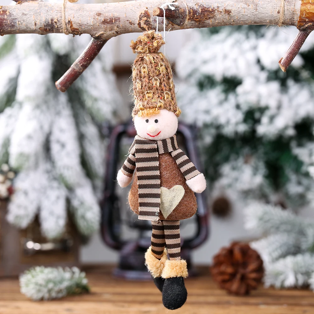 Angel Boy Girl Elf Santa Clause Plush Doll Christmas Tree Decor Hanging Pendant Ornament Christmas Decoration for Home Xmas - Цвет: 1