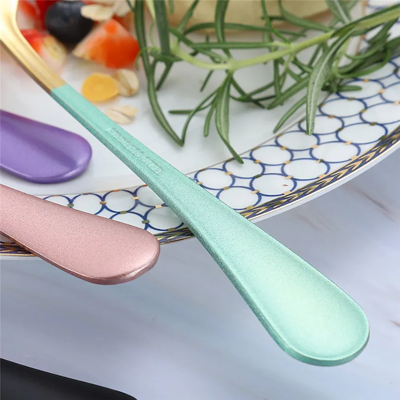 4PCS dinnerware set Kitchen Tools 2019 new Stainless Steel Upscale Dinnerware Flatware Cutlery Fork Spoon Teaspoon #3m18 (8)