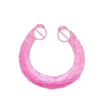 17 Inch Flexible Soft Jelly Double Ended Dildo Lesbian Long Double Headed Dildo Penetration Penis Realistic Fetish Sex Toy