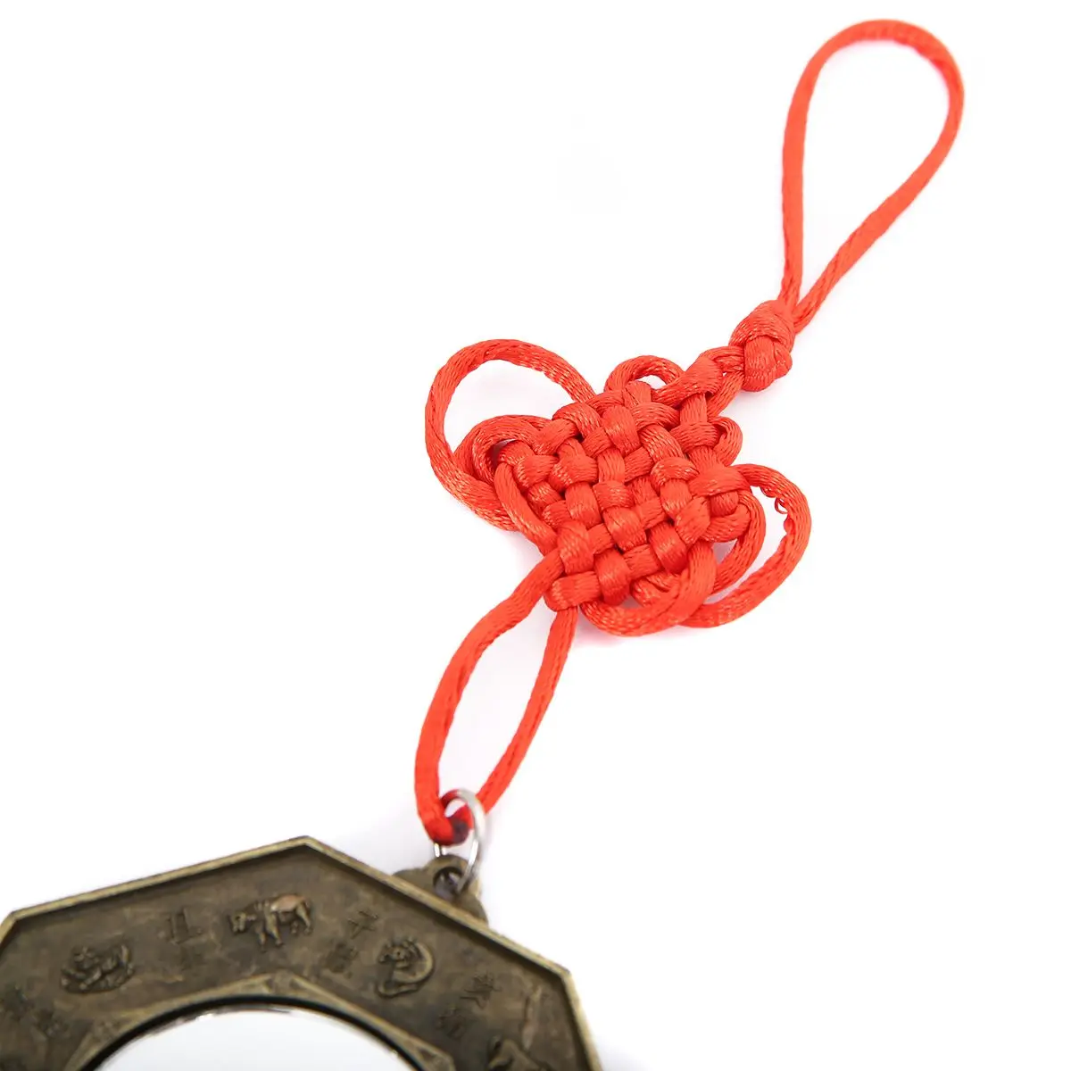 7cm Chinese Feng Shui Bagua Mirror with Chinese Knot Good Luck Fortune Prayer for Car Hanging Decor Pendant