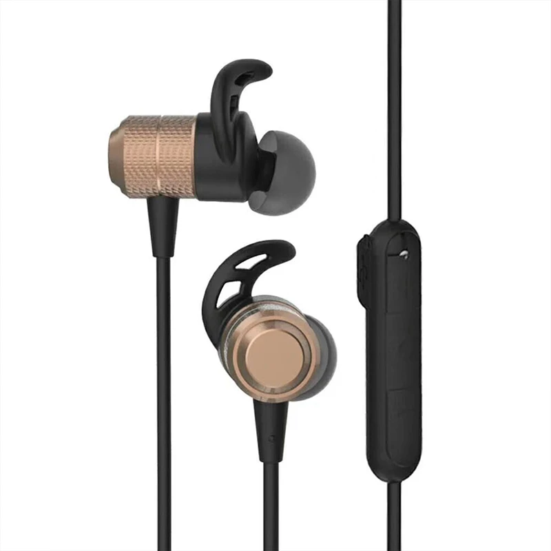 4.1 Bluetooth Headphones Earbud Earphone Sports Wireless Mobile Headset Metal Earphones Super Bass Coffee BT805 | Электроника