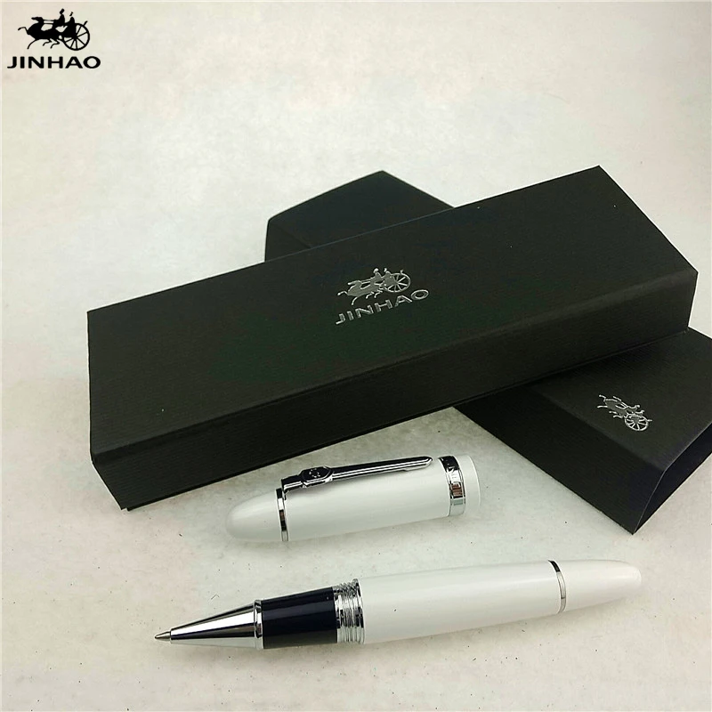 1pc/lot Jinhao Roller Ball Pen 159 Brand White Pens Silver Clip