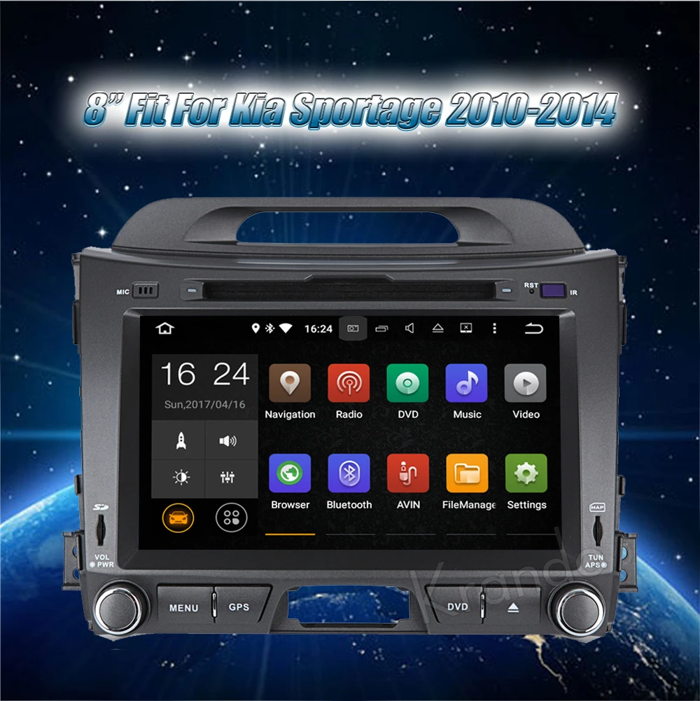Clearance Krando 8" Android 9.0 car navigation multimedia system for Kia Sportage 2010-2014 audio radio gps dvd player 1