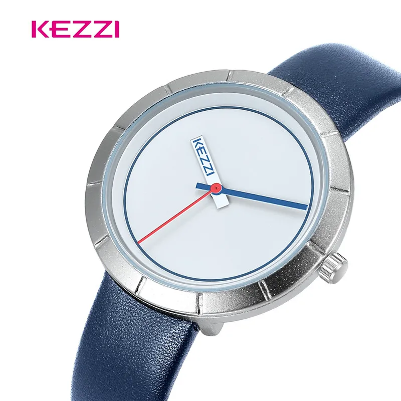

KEZZI Wrist Watches For Women Leather Quartz Sliver Red Pocket Montre Femme Clock Feminino Watch Reloj Mujer Bayan Kol Saati