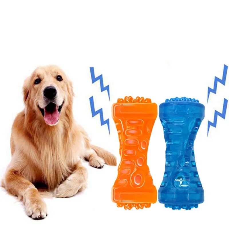 

Durable Rubber Pet Dog Toys Chew Sound Bite Resistant Puppy Dog Toys Chew Squeak Teeth Cleaning Rubber Pet Products Playing