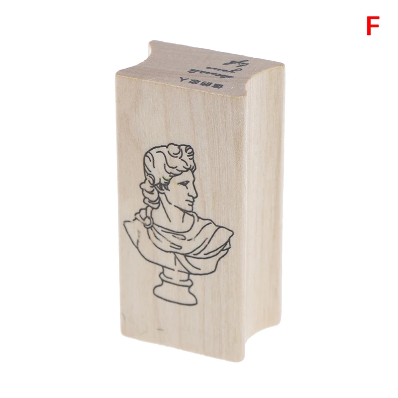 Винтажные гипсовые серии деревянные резиновые штампы для stationery канцелярские DIY для скрапбукинга деревянный штамп - Цвет: F