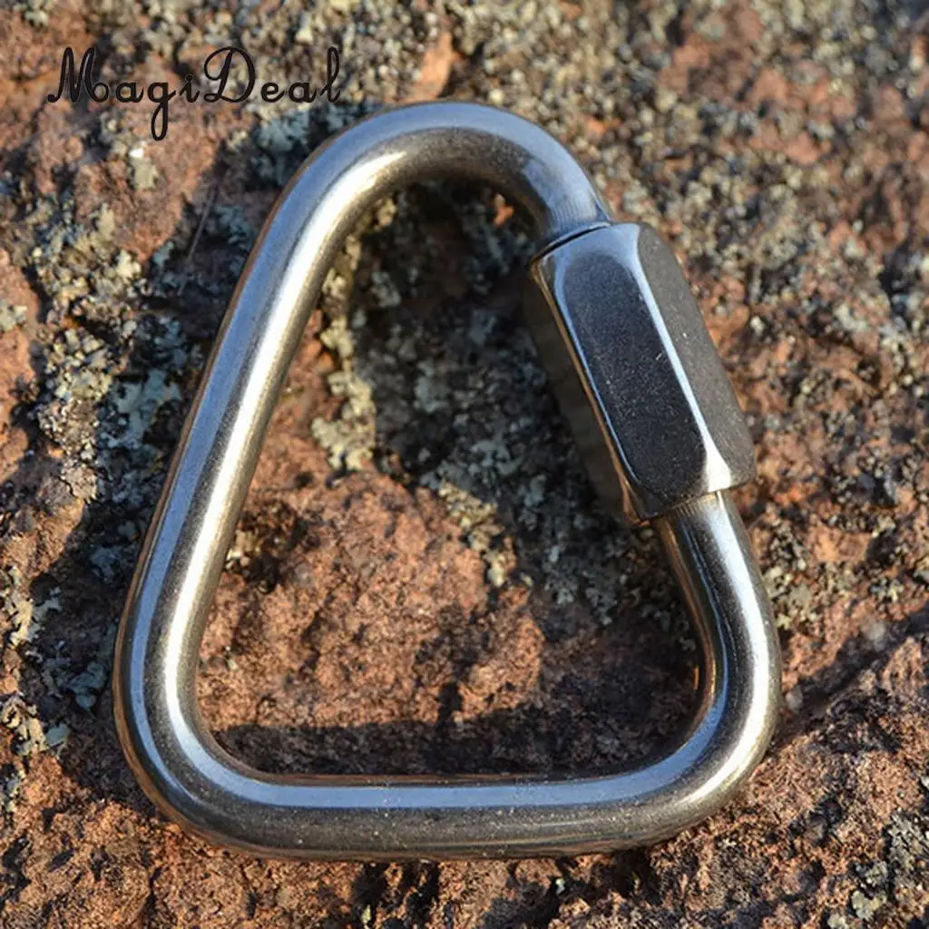 

MagiDeal Professional Outdoor Triangle Shape Mountaineering Climbing Carabiner 12KN Safety Buckle Rock Master Lock Equipment