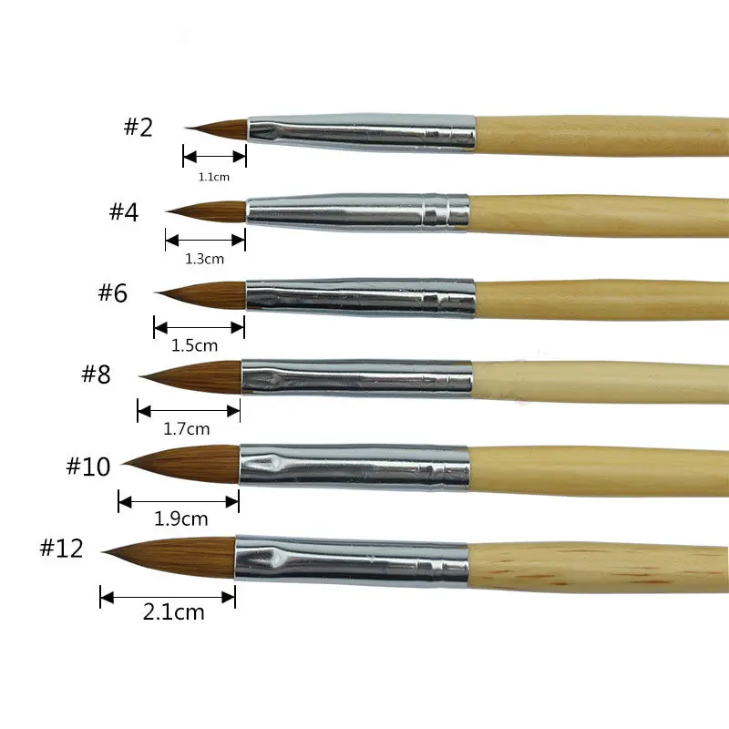 Conjuntos de Madeira Beleza do Unha Pincel 2 50 - 4 6 8 10 12 Gel uv Carving Pen Escova Líquido pó Faça Você Mesmo Desenho F3257 Art n ° 2 Conjuntos De Madeira Nail Art Pincel N