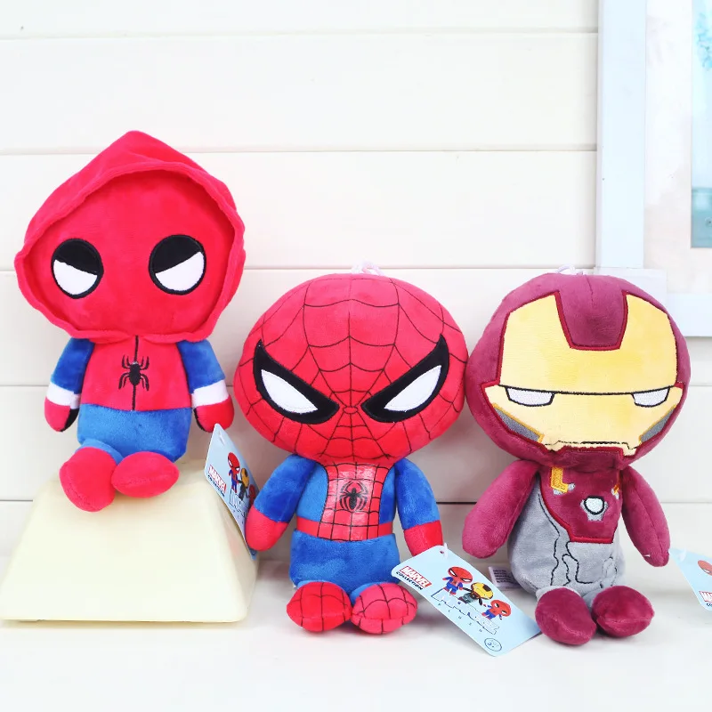 Мультфильм Дэдпул Spiderman плюшевые игрушки куклы Рисунок Куклы brinquedo для детей на день рождения Игрушечные лошадки подарок 20 см