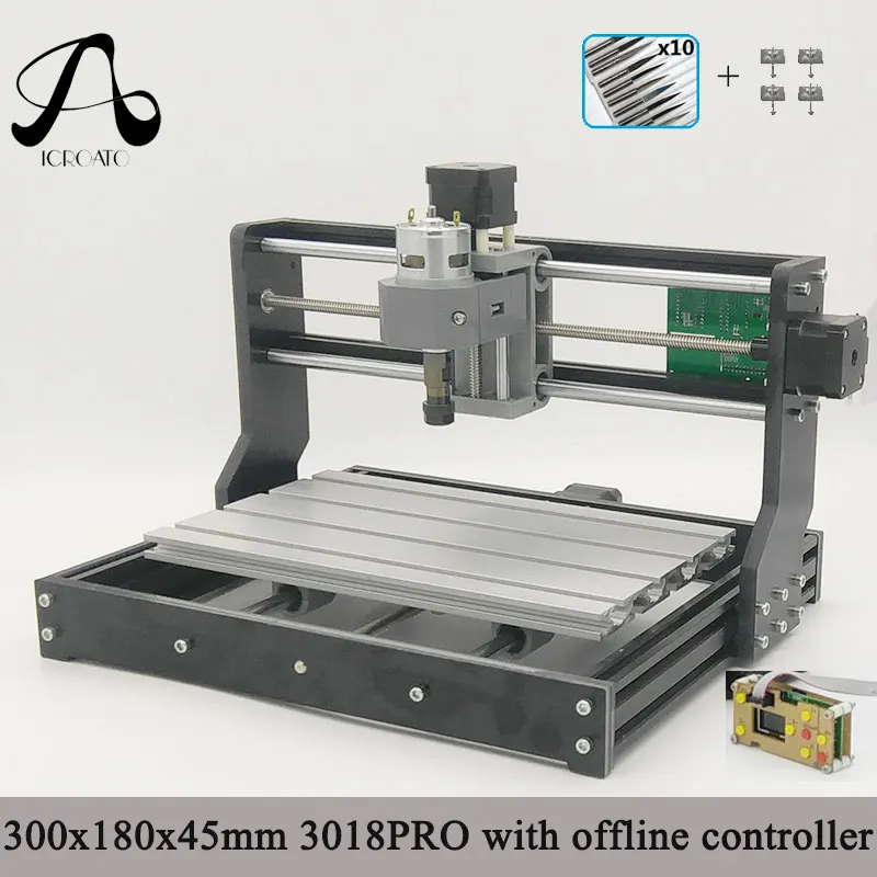 Бесплатная доставка ICROATO GRBL Оффлайн контроллер древесины маршрутизатор гравер 3 оси PCB ПВХ фрезерный станок ЧПУ 3018 PRO Diy ЧПУ
