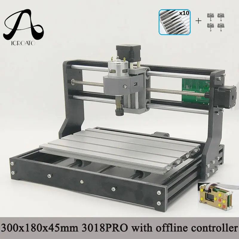 

Free Shipping ICROATO GRBL Offline Controller Wood Router Engraver 3Axis PCB PVC Milling machine CNC 3018 PRO Diy CNC machine
