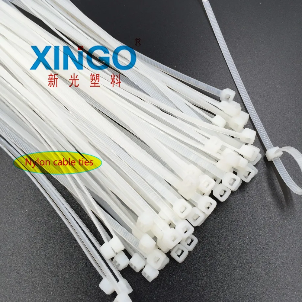 

100Pcs/pack 5*200mm High Quality width 4.8mm White BLack (National Standard) Self-locking Plastic Nylon Cable Ties,Wire Zip Tie