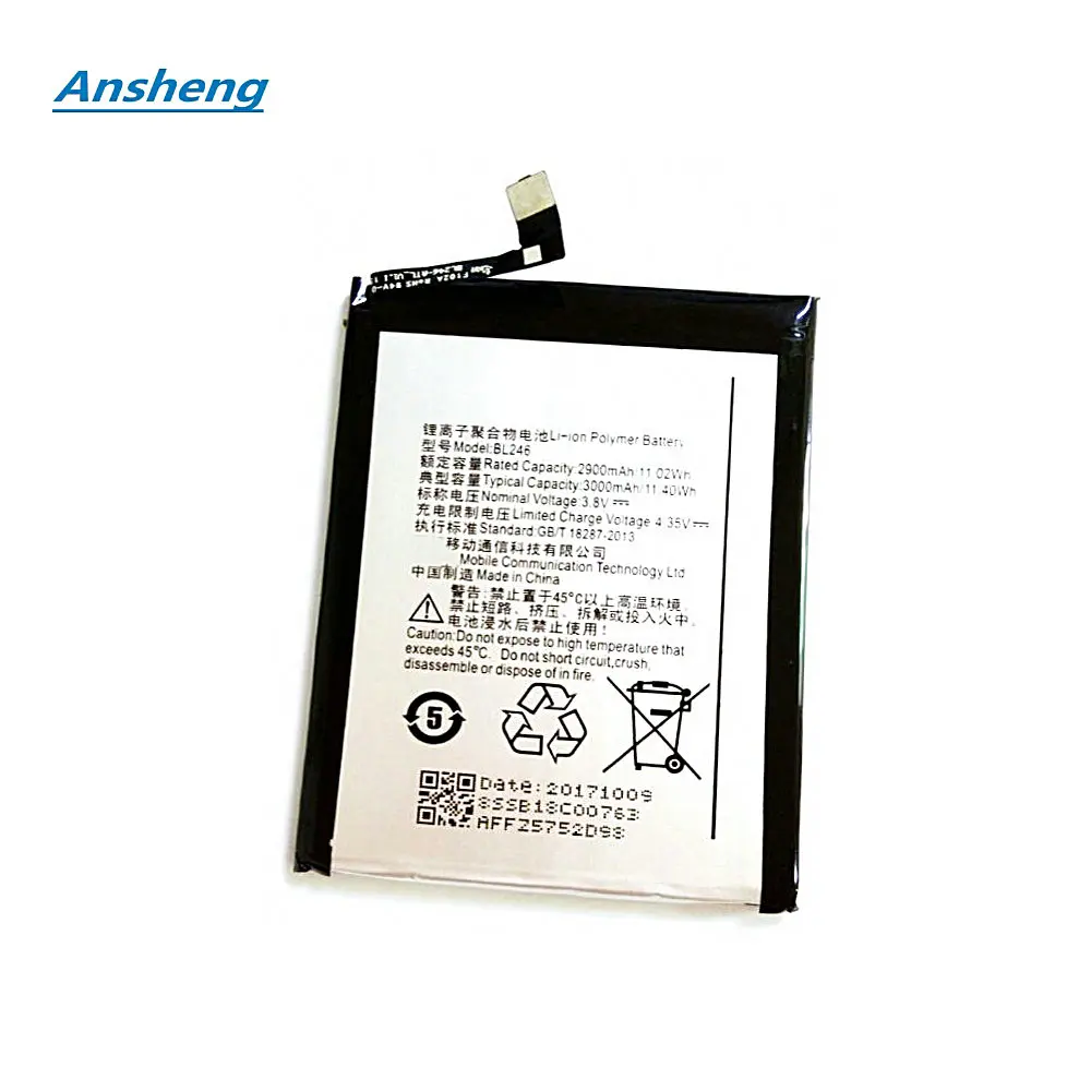 

Ansheng New High Qualit 2900Mah BL246 battery for Lenovo vibe shot Z90-7 Z90-3 Smartphone