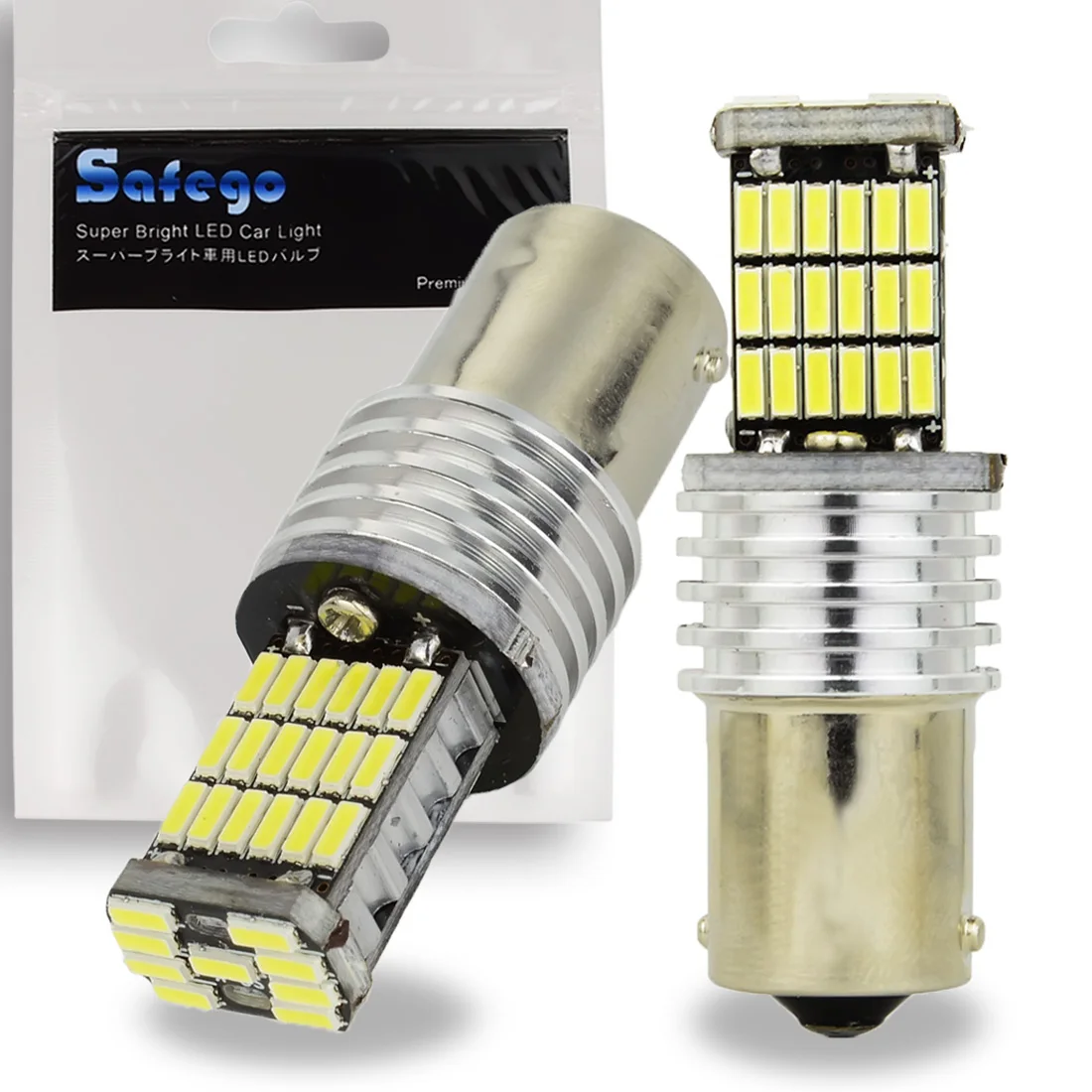 Safego 10 шт. 1156 BA15S 4014 45smd светодиодный Лампочки для поворотник резервного копирования Обратный задние фонари яркий белый 6000 К