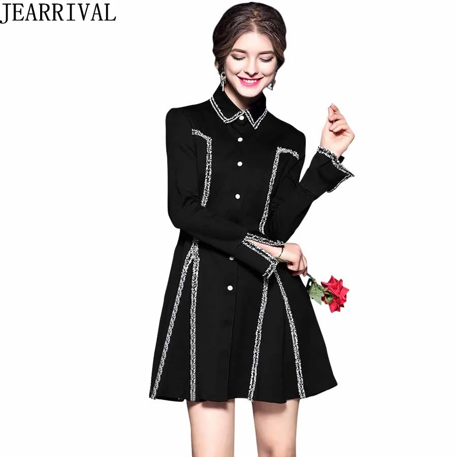 2017 New Fashion Winter Dresses Women Elegant Long Sleeve O Neck Turn