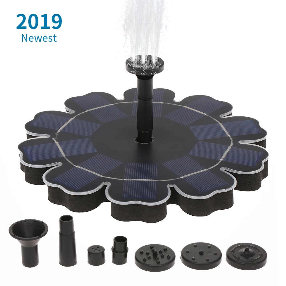 

Solar Fountain Pump With Battery Backup 2.5W Flower-shaped Freestanding Floating Water Pump for Outdoor Garden Pond Pool